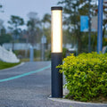 Cylinder LED Black Modern Outdoor Pathway Pole Lights