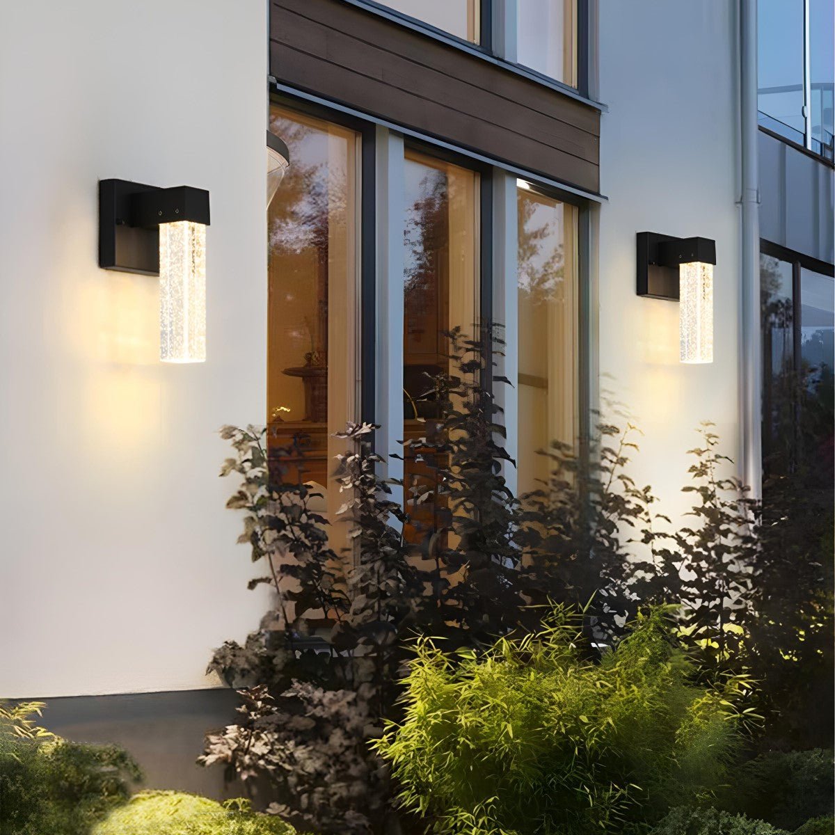 Modern Waterproof Square Long Strip Crystal LED Outdoor Wall Light