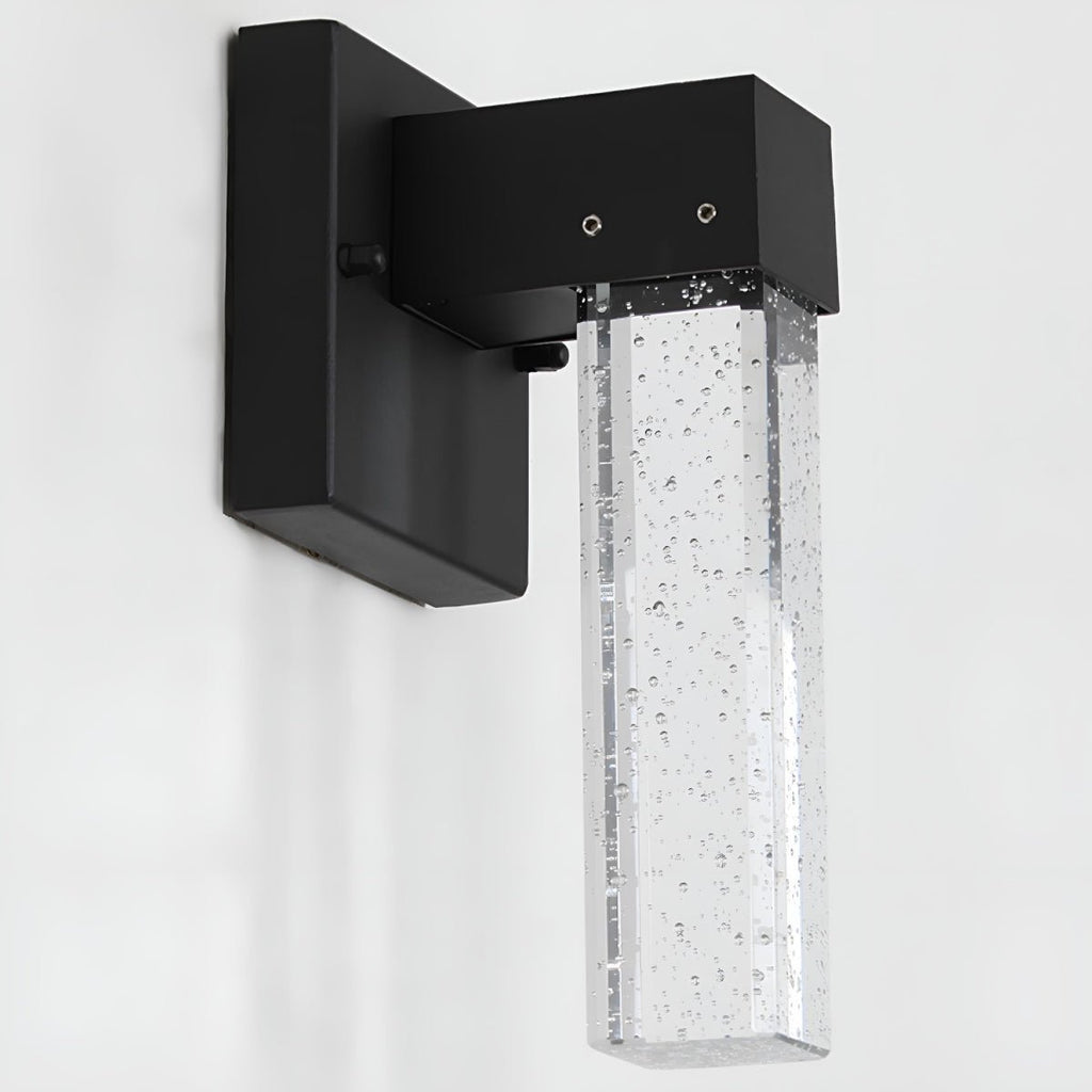 Modern Waterproof Square Long Strip Crystal LED Outdoor Wall Light