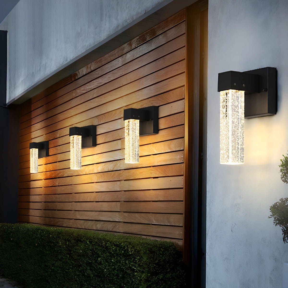 Modern Waterproof Square Long Strip Crystal LED Outdoor Wall Light