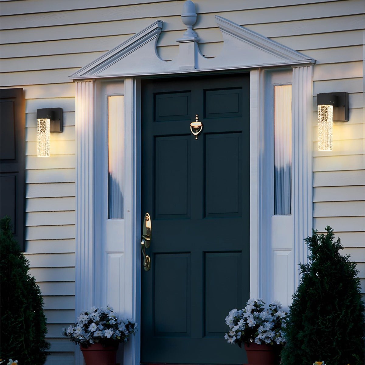 Modern Waterproof Square Long Strip Crystal LED Outdoor Wall Light