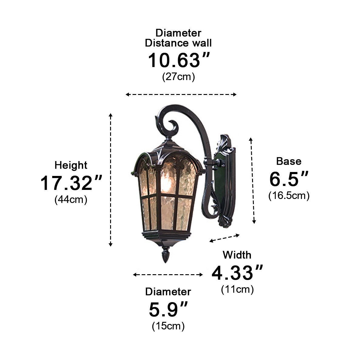 Rustic Ancient Rome Cross Waterproof Outdoor LED Porch Wall Light