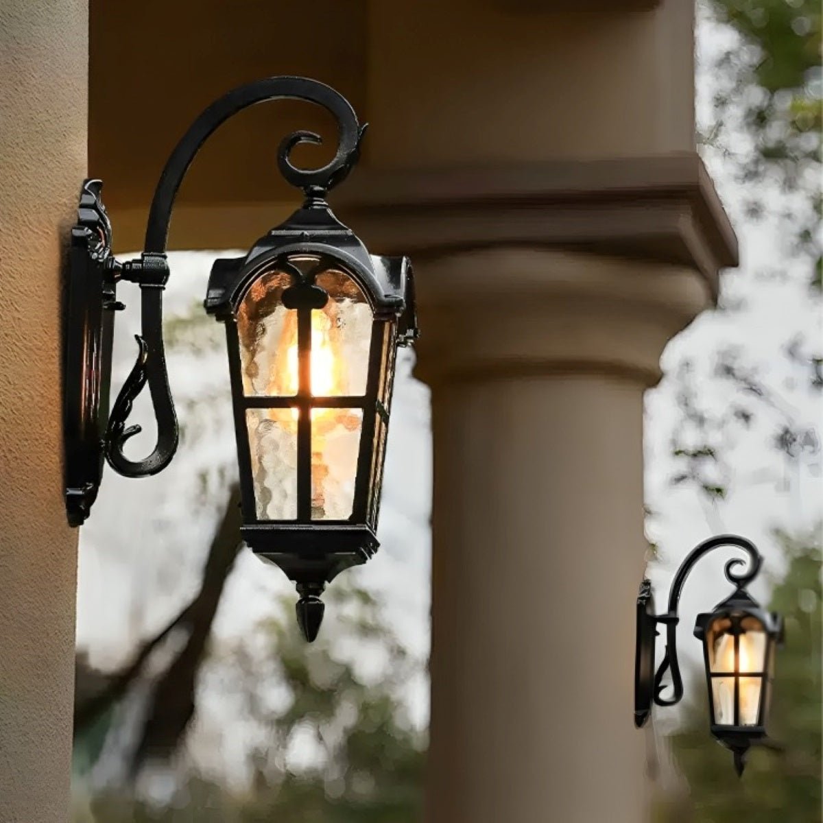 Rustic Ancient Rome Cross Waterproof Outdoor LED Porch Wall Light