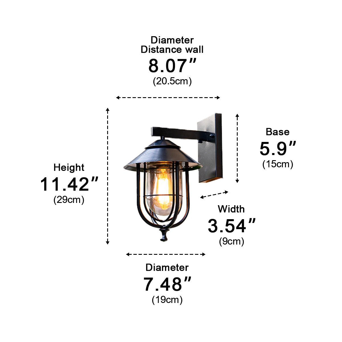 Rustic Birdcage Waterproof Outdoor LED Porch Wall Light