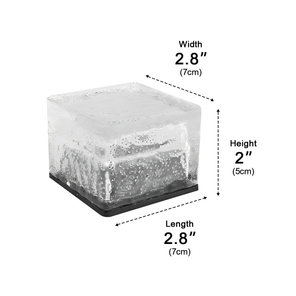 Solar Outdoor Square Ice Brick Cube LED Waterproof Lawn Lights