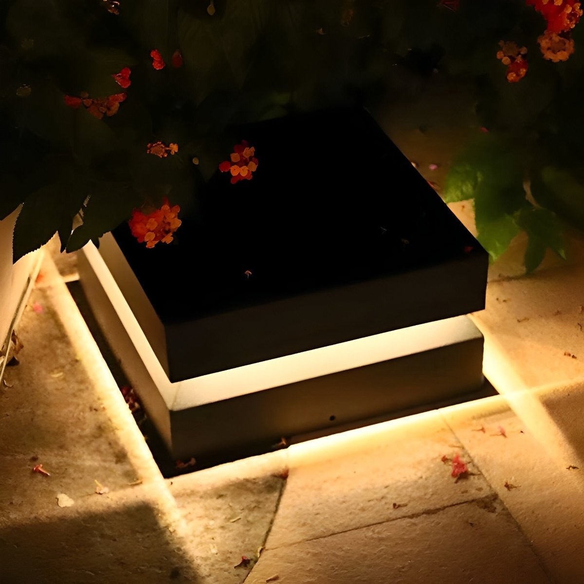 Square LED Waterproof Black Modern Post Caps Lights