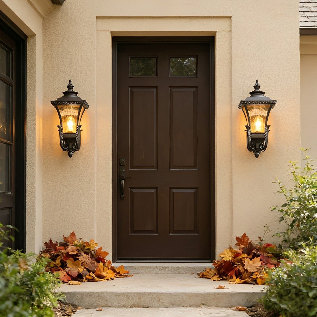 Vintage Rustic Four Corners Lantern Waterproof Outdoor LED Porch Wall Lights