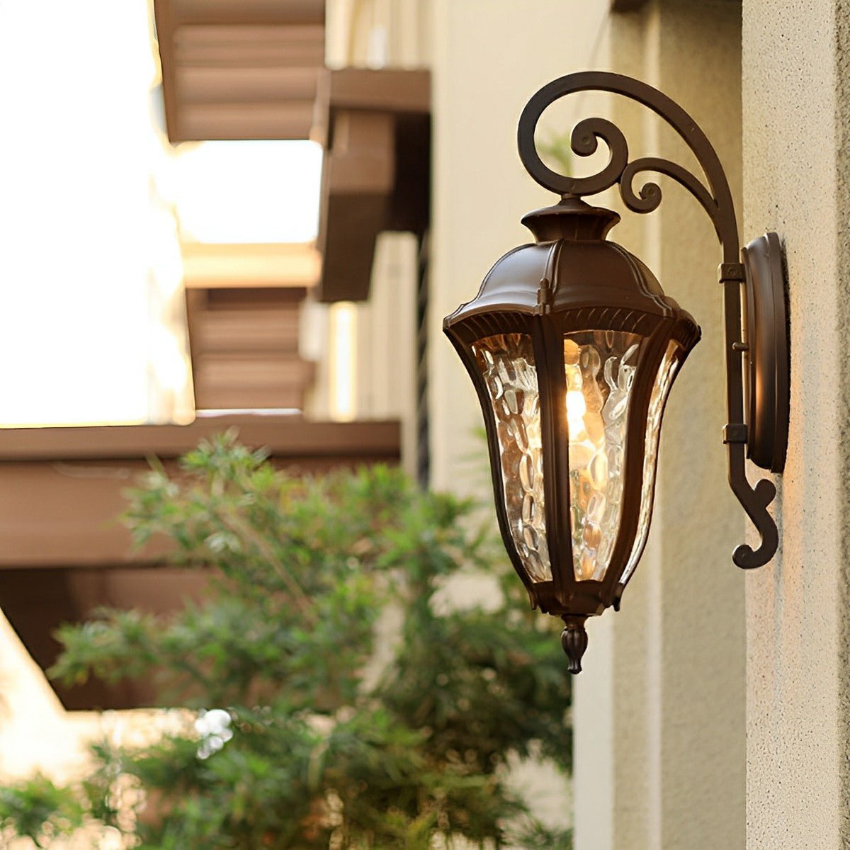 Vintage Waterproof Hexagonal Dome Outdoor LED Porch Light Exterior Wall Lights