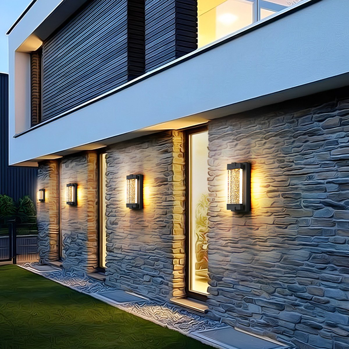Waterproof Rectangle Crystal LED Outdoor Wall Sconces