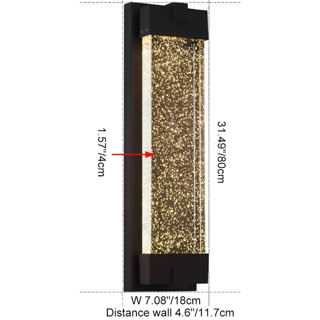 Waterproof Rectangle Crystal LED Outdoor Wall Sconces