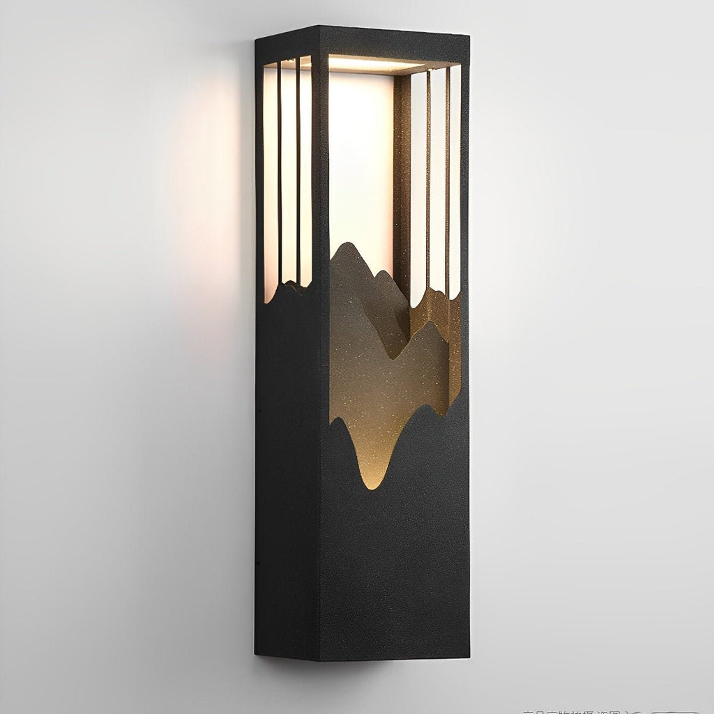 Waterproof Mountain Scenery Led Wall Sconce Garden Wall Light