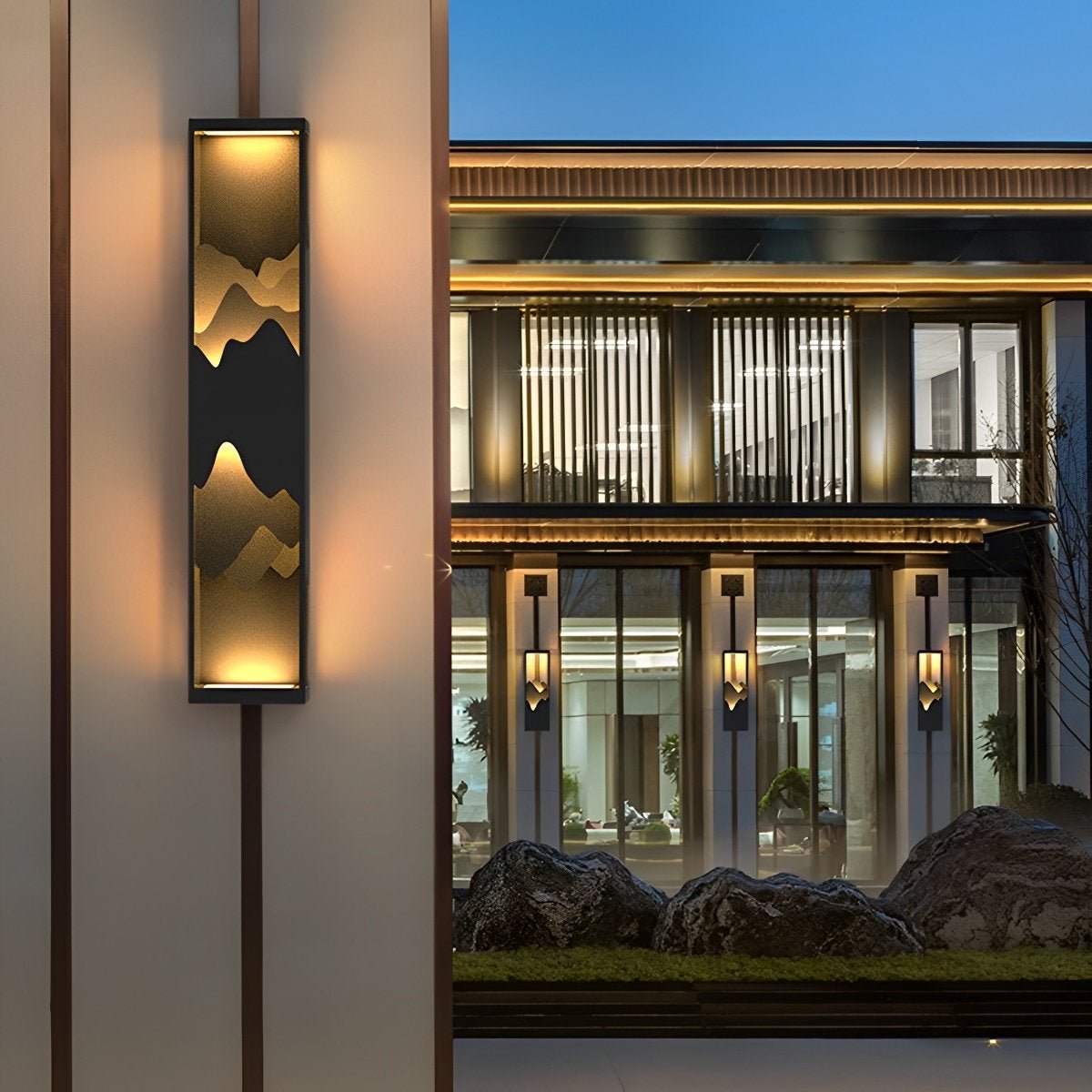 Waterproof Mountain Scenery Led Wall Sconce Garden Wall Light